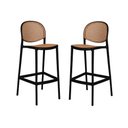 Ver imagem 2 de Banqueta Gourmet Alta 47cm X 76cm Polipropileno Rattan 2 Un Cor:preto