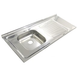 Pia Inox Fabrinox PSD1200E 120x52cm, cuba esquerda e furo para torneira - 1
