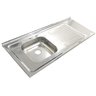 Pia Inox Fabrinox PSD1200E 120x52cm, cuba esquerda e furo para torneira - 1