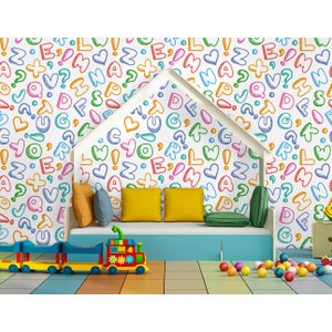 Papel de Parede Infantil - Letras Divertidas Arte Destaque 2,50 Metros
