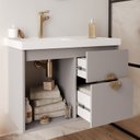 Ver imagem 5 de Gabinete para Banheiro 80cm com 1 Porta 2 Gavetas e Cuba de Embutir Copenhague