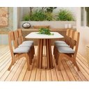 Ver imagem 2 de Mesa Ripada Oval180 Cm - Off White/freijó