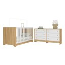 Ver imagem 1 de Berço Americano 3 em 1 para Colchão 130x70cm com Cômoda Caramelo Multimóveis Mp4677