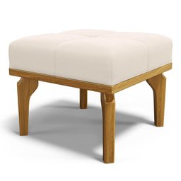 Poltrona de Amamentação Balanço e Puff Base de Madeira Brenda G05 Veludo Creme - Mpozenato - 9