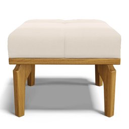 Poltrona de Amamentação Balanço e Puff Base de Madeira Brenda G05 Veludo Creme - Mpozenato - 8