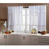 Cortina de Renda para Janela da Cozinha Branca Tulipas 2,50m - 1