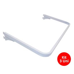 Kit 3 Cabideiros Para Closet 90cm Encaixe Trilho Cremalheira COR:BRANCO - 1