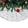 Saia para Árvore de Natal de Veludo Pelo Alto Branco 90cm - 1