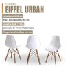 Conjunto 4 Cadeiras Eiffel Pés Madeira Maciça Urban Wood Elomio Branco - 2