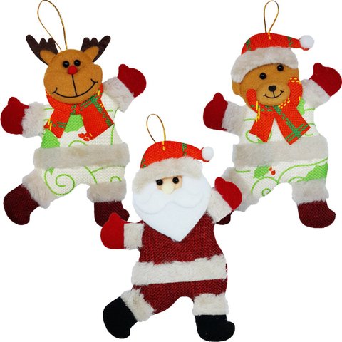 Kit 9 Decoração Árvore de Natal Rena Noel Urso Natalino 19cm