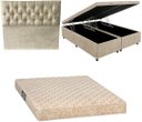 Ver imagem 1 de Cama Box Baú Casal Bipartida com Colchão Toulon D33 20cm e Cabeceira Suede Bege