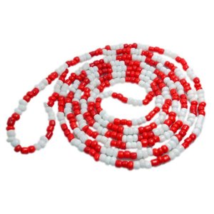 Guia De Miçanga Branco E Vermelho Exu Pombagira 60cm