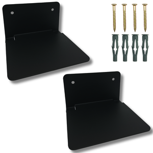 Dois Suportes de Parede Aço Reforçado Estilo Minimalista Tipo Organização Oculta para Livros