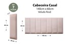 Ver imagem 2 de Placas Cabeceira Modulada Adesiva Casal Estofada 140cm x 60cm Kit 7 Placas - Veludo Nude