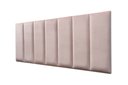 Ver imagem 1 de Placas Cabeceira Modulada Adesiva Casal Estofada 140cm x 60cm Kit 7 Placas - Veludo Nude