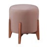 Puff Banqueta Manu Luxo Madeira Maciça Premium Veludo Rose - 1