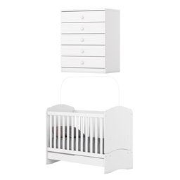 Quarto de Bebê Completo com Berço Mini Cama e Cômoda Faz de Conta Espresso Móveis - 2
