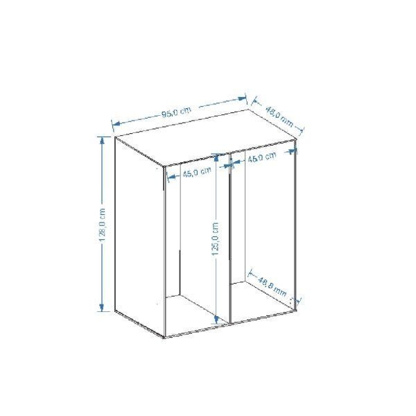 Armário Suspenso Cabideiro Modular 2 Portas Ideale Espresso Móveis - 4