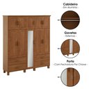 Ver imagem 4 de Guarda Roupa Casal 10 Portas com Espelho 195 Cm Madeira Macica Taeda 1145c Castanho Festra