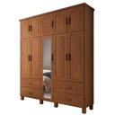 Ver imagem 1 de Guarda Roupa Casal 10 Portas com Espelho 195 Cm Madeira Macica Taeda 1145c Castanho Festra