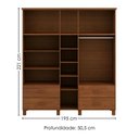 Ver imagem 3 de Guarda Roupa Casal 10 Portas com Espelho 195 Cm Madeira Macica Taeda 1145c Castanho Festra