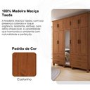 Ver imagem 6 de Guarda Roupa Casal 10 Portas com Espelho 195 Cm Madeira Macica Taeda 1145c Castanho Festra