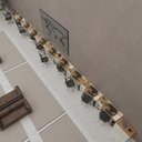 Ver imagem 1 de Conjunto de Escritório Noruega 9 Livreiro 1 Buffet e 10 Mesas 90cm - Via Nossa - Off White e Cedro