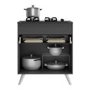 Ver imagem 3 de Balcão Cozinha Para Cooktop 70Cm 1 Porta Preto/branco