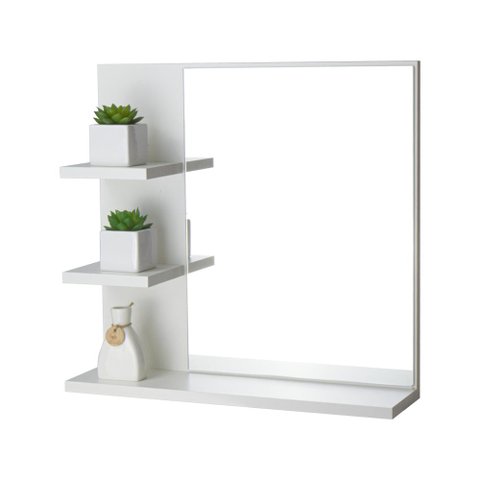 Armário para Banheiro com Espelho Viena Branco 45cm