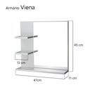 Ver imagem 3 de Armário para Banheiro com Espelho Viena Branco 45cm
