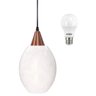 Luminária Pendente Taschibra New Memphis, Cobre e Lâmpada Led Bulbo 6500K, Branca, 12 Watts, - 1