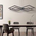 Ver imagem 2 de Lustre Pendente Perfil Led 96w Design Moderno Quarto Sala Escritório Bivolt Preto Luz Amarela 3000k