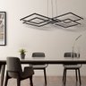Lustre Pendente Perfil Led 96w Design Moderno Quarto Sala Escritório Bivolt Preto Luz Amarela 3000k - 2