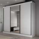 Ver imagem 2 de Guarda Roupa Casal Duna 3 Portas 8 Gavetas Neve com Espelho – Novo Horizonte