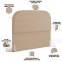 Ver imagem 4 de Cabeceira Cama Box King 195cm Orgânica Lanna W01 Linho Bege Escuro - Lyam Decor