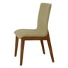 Cadeira de Jantar Diamante Estofada em Veludo Bege Base Madeira Maciça Imbuia - 3