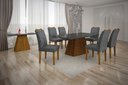 Ver imagem 3 de Mesa de Jantar Slim Retangular Tampo MDF/Vidro 120cm Pampulha New Moveis Leifer Braúna/Chumbo, Copo