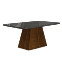Ver imagem 1 de Mesa de Jantar Slim Retangular Tampo MDF/Vidro 120cm Pampulha New Moveis Leifer Braúna/Chumbo, Copo