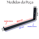 Ver imagem 3 de Kit 6 Suportes de Parede Cantoneira Tipo L Moderno Mão Francesa 30cm para Prateleira Preto