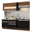Ver imagem 3 de Armário de Cozinha Completa 220cm Rustic/Preto/Rustic Parma Madesa 02