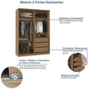 Ver imagem 3 de Guarda Roupa Modulado de Canto 4 Portas 3 Peças Decor Marrom/Freijó/Off White