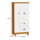 Ver imagem 6 de Berço Mini Cama com Guarda Roupa 3 Portas e 3 Gavetas Apolo Branco Fosco/Savana - Reller Móveis