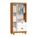 Ver imagem 4 de Berço Mini Cama com Guarda Roupa 3 Portas e 3 Gavetas Apolo Branco Fosco/Savana - Reller Móveis