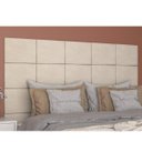 Ver imagem 2 de Kit Cabeceira Estofada em Placas para Cama Casal 18 Peças Cercartto