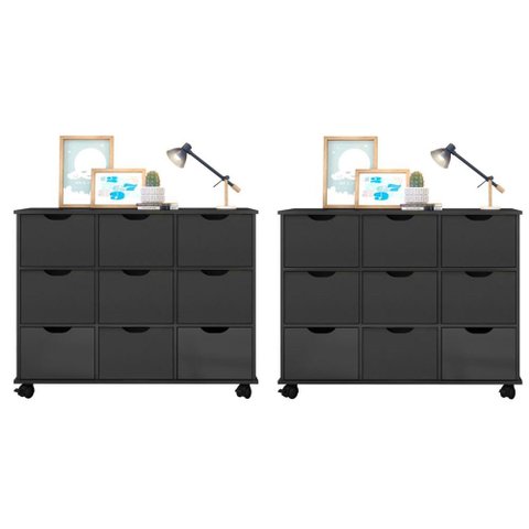 Kit 2 Nichos Organizadores com 9 Gavetas Preto/Preto - FdECOR