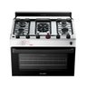 Fogão Esmaltec 5 Bocas Ideal Master Mesa Inox Tampa de Vidro Forno 84 Litros Branco T5itb Bivolt - 4