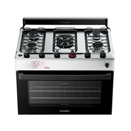 Fogão Esmaltec 5 Bocas Ideal Master Mesa Inox Tampa de Vidro Forno 84 Litros Branco T5itb Bivolt - 4 Fogão Esmaltec 5 Bocas Ideal Master Mesa Inox Tampa de Vidro Forno 84 Litros Branco T5itb Bivolt - 4