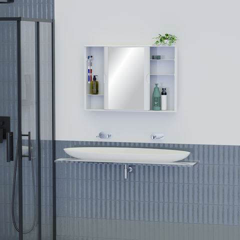 Armário Plástico Versátil Porta de Correr 32 x 46,5 x 9,5 cm Branco