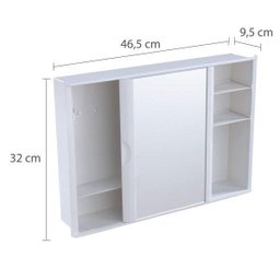 Armário Plástico Versátil Porta de Correr 32 x 46,5 x 9,5 cm  - 3