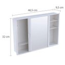 Ver imagem 3 de Armário Plástico Versátil Porta de Correr 32 x 46,5 x 9,5 cm Branco
